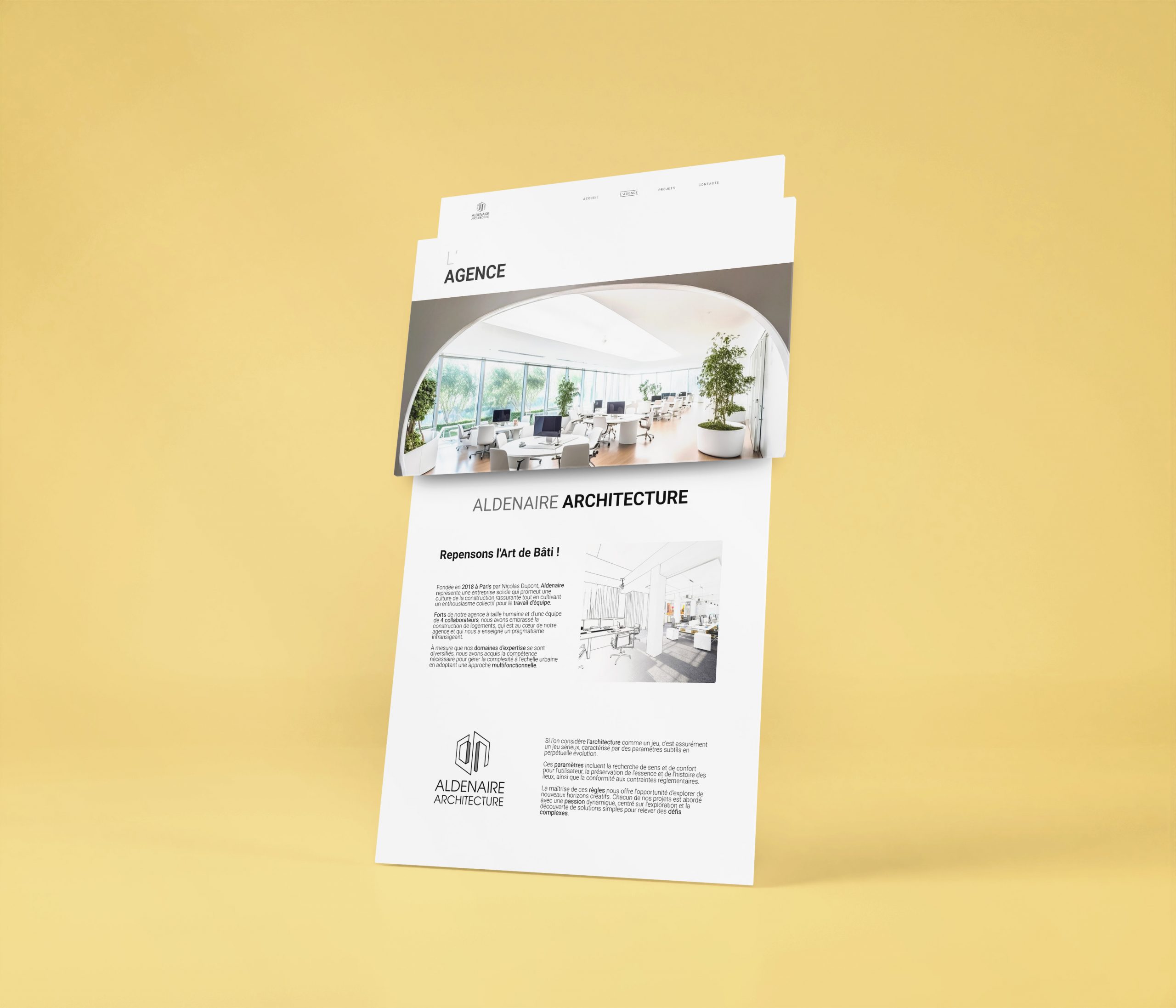 Mockup Page d'agence - Aldenaire Architecture
